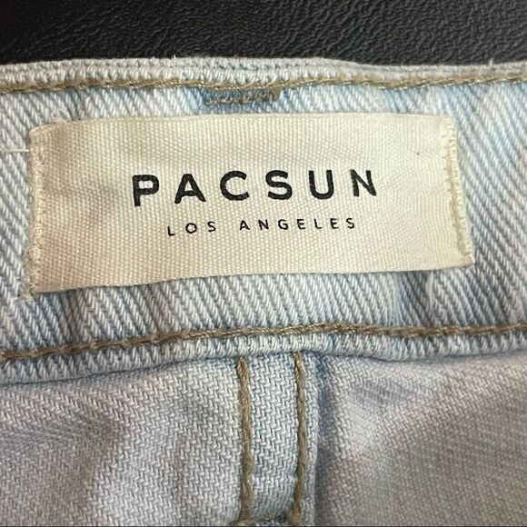 Pacsun Girlfriend 90’s Y2K Light Wash Blue Denim Distressed Cut Off  Shorts 24 - Picture 8 of 10